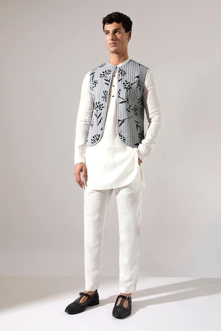 Son Of A Noble Snob Downing Quilted Bundi & Kurta Set 