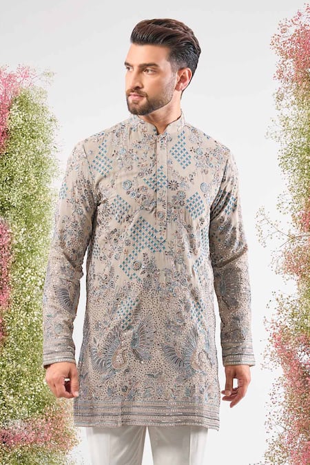 Kasbah Geometric Embroidered Kurta 