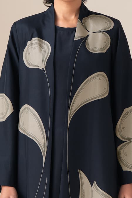 Buy_Ampm_Black Silk Mazira Long Jacket And Palazzo Set 