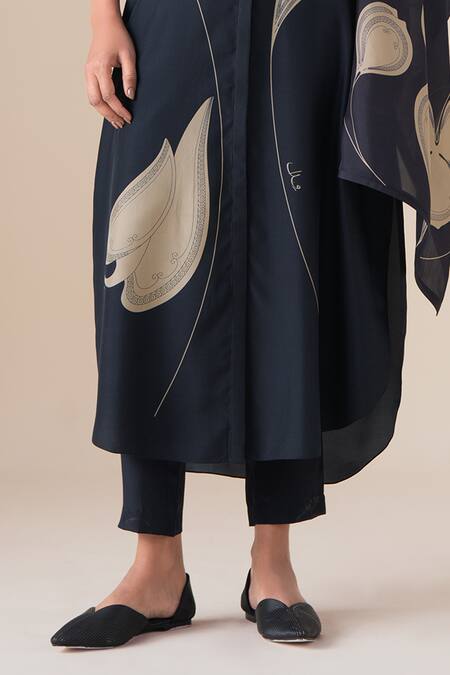 Ampm_Black Kanza Silk Scarf _Online_at_Aza_Fashions