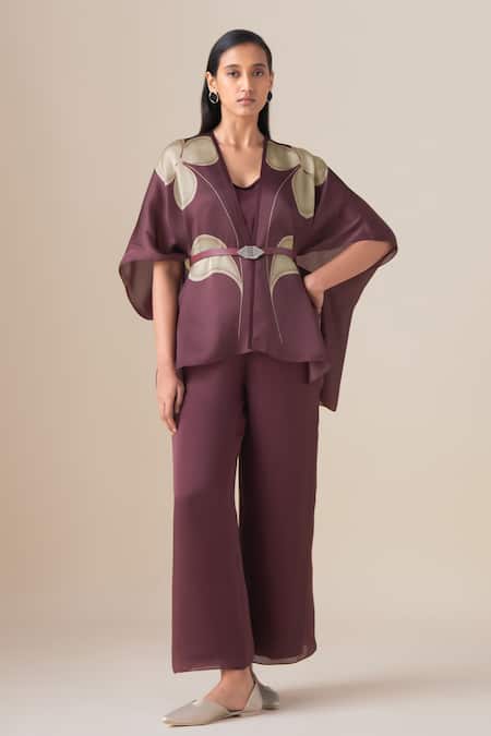 Ampm Veya Filigree Cape Palazzo Set 