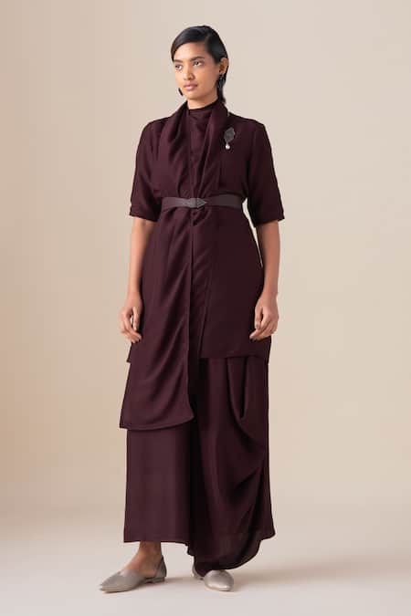 Ampm Sera Draped Tunic Palazzo Set 