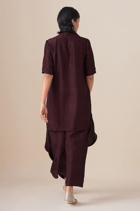 Ampm Sera Draped Tunic Palazzo Set 