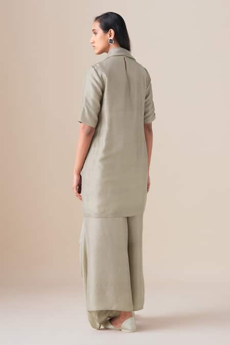 Ampm Sera Draped Tunic Palazzo Set 