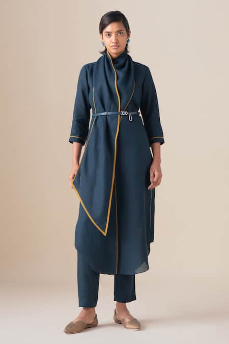 Ampm Dilawar Linen Tunic & Pant Set 