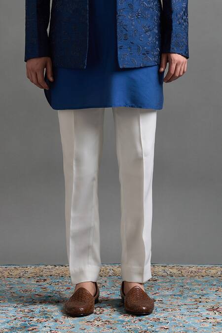 Buy_Gargee Designers_Blue Dupion Embroidery Sapphire Regal Jacket Set _Online_at_Aza_Fashions