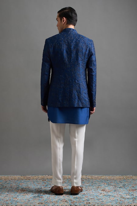 Gargee Designers Sapphire Regal Embroidered Jacket Set 