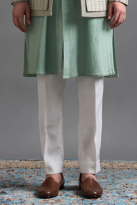 Buy Gargee Designers Ivory Dupion Embroidery Mint Majesty Jacket Set Online at Aza Fashions Buy_Gargee Designers_Ivory Dupion Embroidery Mint Majesty Jacket Set _Online_at_Aza_Fashions