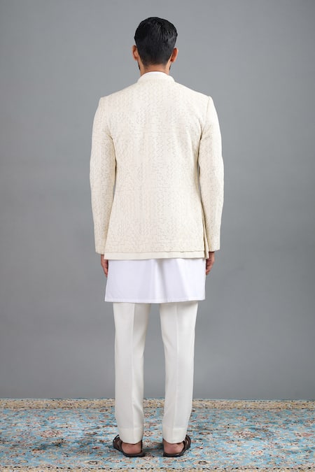 Gargee Designers Ivory Radiance Jacket Kurta Set 