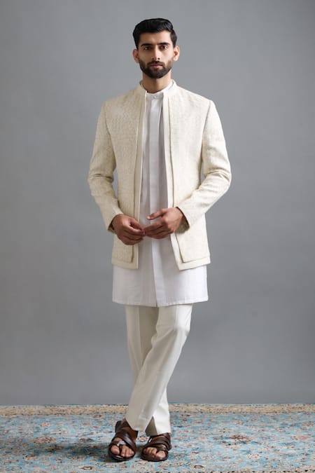Gargee Designers Ivory Radiance Jacket Kurta Set 