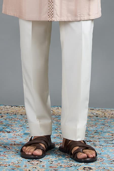 Gargee Designers_Beige Silk Embroidery Surya Jacket Kurta Set _Online_at_Aza_Fashions