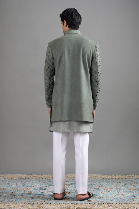 Gargee Designers Vana Cutwork Jacket Kurta Set 