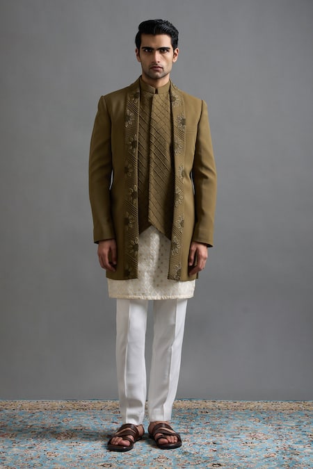 Gargee Designers Aranya Front Open Sherwani Jacket Set 