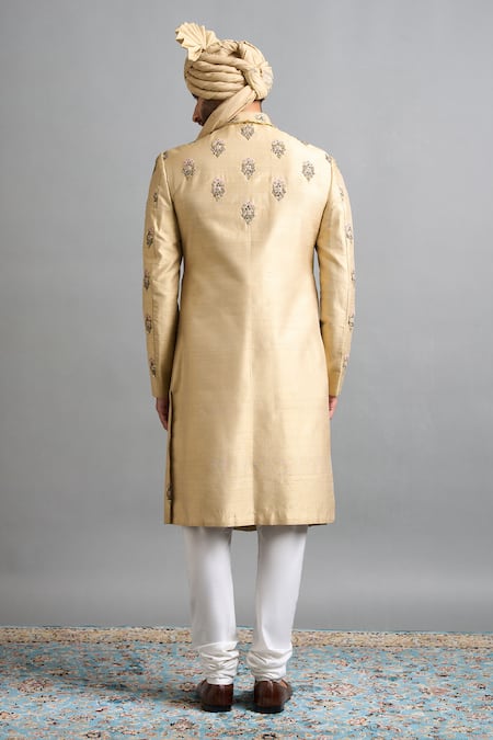 Gargee Designers Samar Golden Embroidered Sherwani Set 