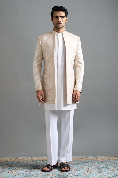 Gargee Designers Aaryan Woven Bandhgala Jacket Set 