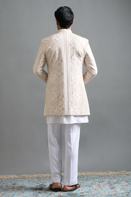 Gargee Designers Aaryan Woven Bandhgala Jacket Set 