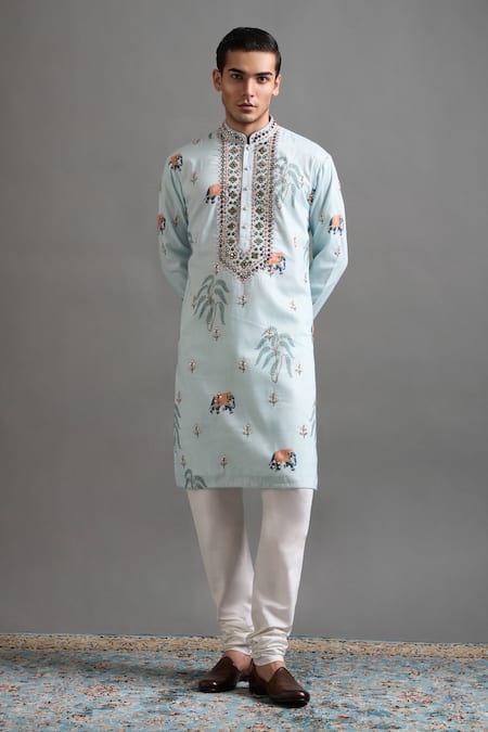 Gargee Designers Hathi Baagh Chanderi Kurta & Pant Set