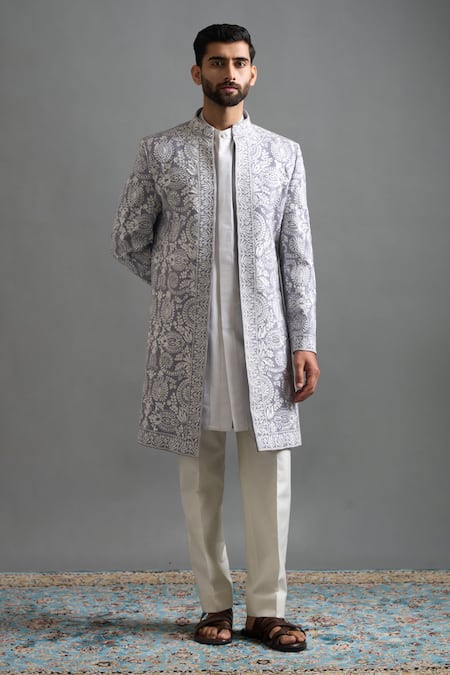 Gargee Designers Shvetindra Embroidered Sherwani Jacket Set 