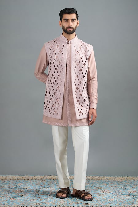 Gargee Designers Jaal Cutwork Bundi Kurta Set 