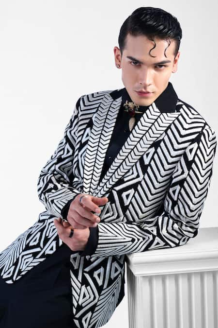 Gargee Designers Shaurya Embroidered Tuxedo Set 