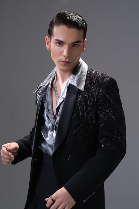 Gargee Designers Atharv Embroidered Tuxedo Set 