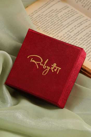Buy_Ruby Raang_Gold Plated Stones Kundan Embellished Ring 