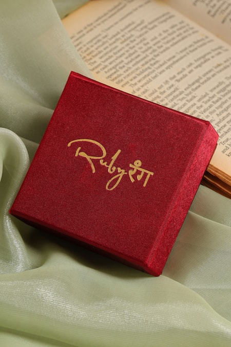 Buy_Ruby Raang_Gold Plated Pearls, Stones, Crystals Brass Kundan Brooch 