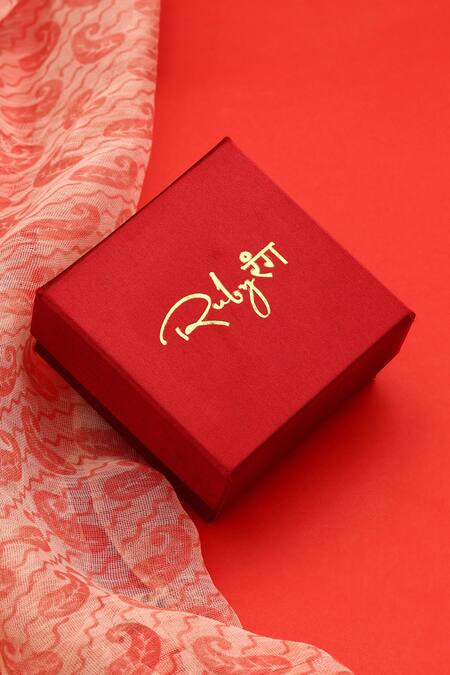 Buy_Ruby Raang_Gold Plated Pearls, Stones, Kundan Studded Brooch 