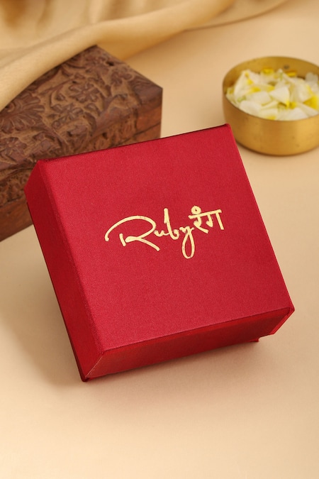 Shop_Ruby Raang_White Pearls, Stones Kundan Brass Hair Clip _Online_at_Aza_Fashions