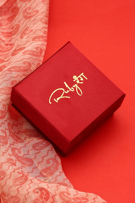 Ruby Raang_White Pearls, Stones, Tassels Kundan Embellished Passa _at_Aza_Fashions