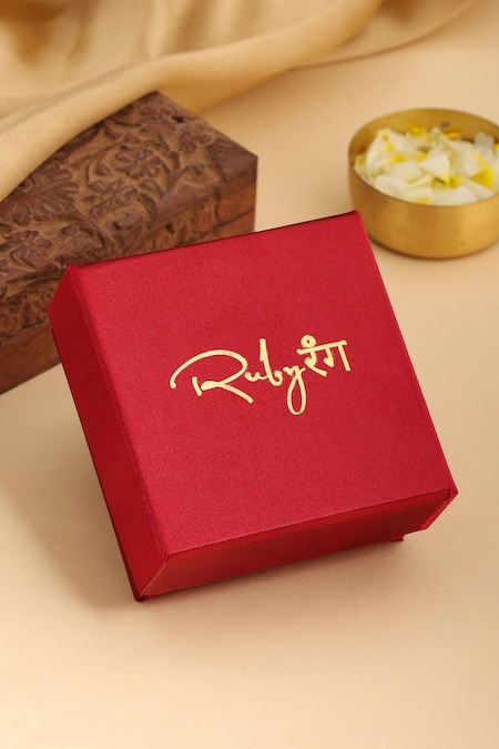 Ruby Raang_Gold Plated Pearls, Stones Kundan Brass Passa _at_Aza_Fashions