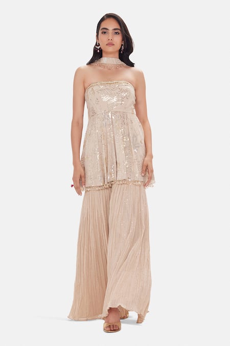 Basanti Kapde aur Koffee Royal Sandstone Sharara Set 