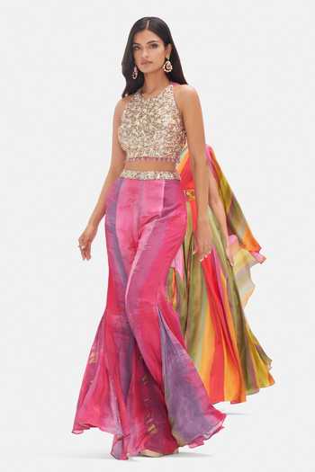 Buy Basanti Kapde aur Koffee Gold Crepe Sequins, Beads, Zari Halter Neck Orchid Dreams Blouse And Sharara Set Online at Aza Fashions Buy_Basanti Kapde aur Koffee_Gold Crepe Sequins, Beads, Zari Halter Neck Orchid Dreams Blouse And Sharara Set _Online_at_Aza_Fashions