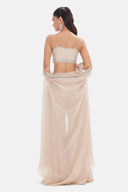 Basanti Kapde aur Koffee Venus Shimmer Cape Sharara Set