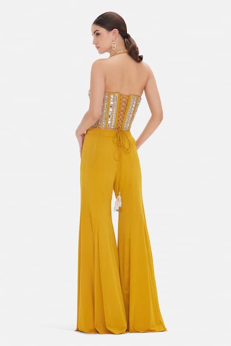 Basanti Kapde aur Koffee Modern Ochre Flare Sharara Set 