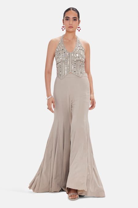 Basanti Kapde aur Koffee Minimalist Flare Sharara Set 