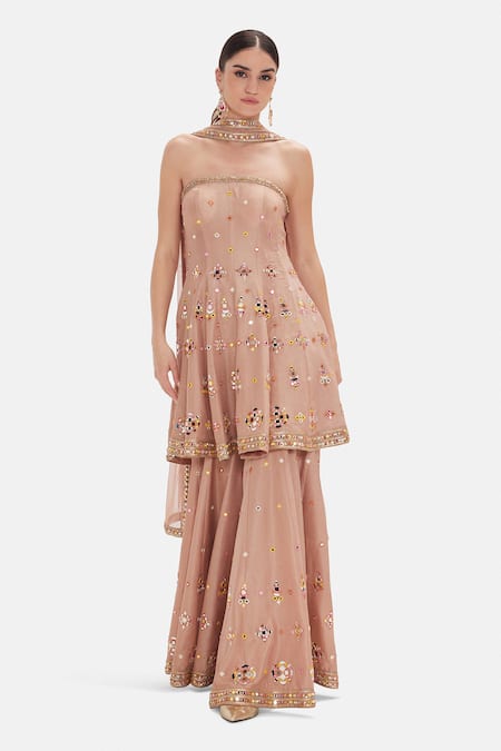 Basanti Kapde aur Koffee Ethereal Petal Sharara Set 