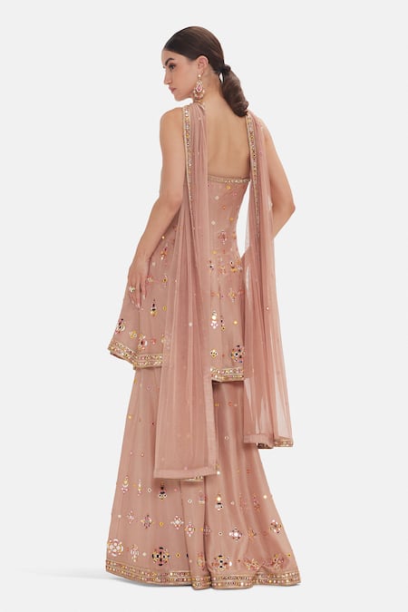 Basanti Kapde aur Koffee Ethereal Petal Sharara Set 