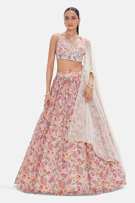 Basanti Kapde aur Koffee Sacred Gardenia Lehenga Set 