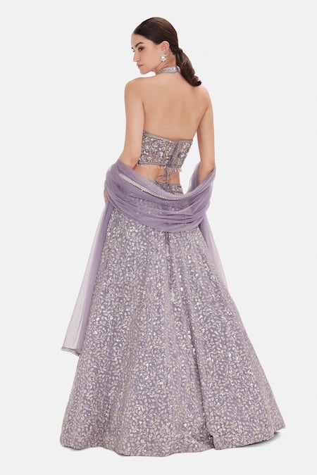 Basanti Kapde aur Koffee Regal Lilac Embroidered Lehenga Set 