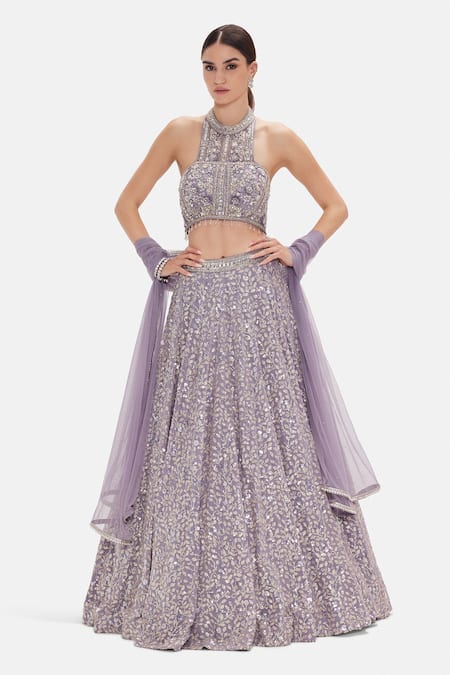 Basanti Kapde aur Koffee Regal Lilac Embroidered Lehenga Set 