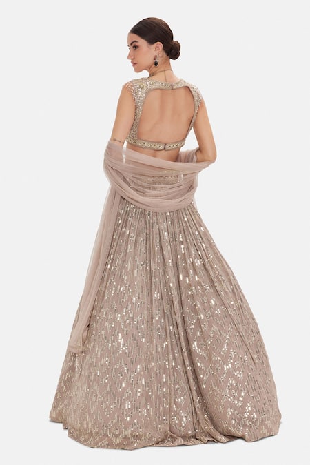 Basanti Kapde aur Koffee Astral Reflection Lehenga Set 