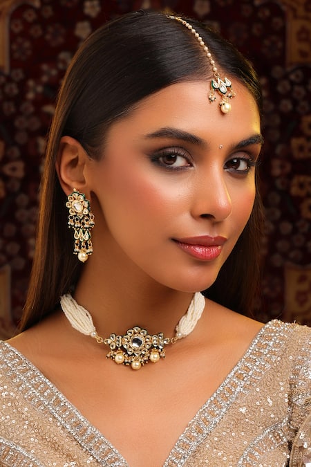 Ruby Raang Kundan Embellished Choker Set 