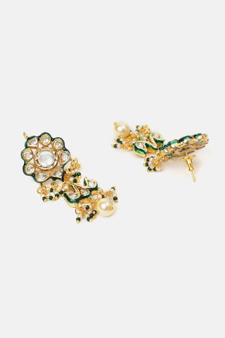 Ruby Raang_Gold Plated Pearls, Stones Kundan Embellished Choker Set _at_Aza_Fashions