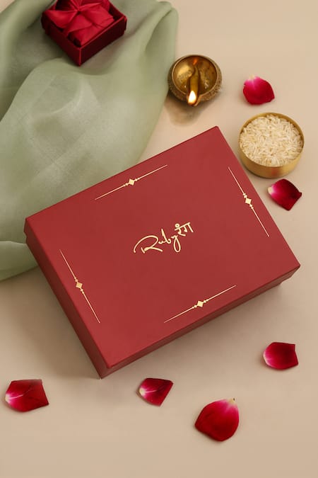 Ruby Raang_Green Beads, Pearls, Stones, Crystals Kundan Studded Pendant Necklace Set _at_Aza_Fashions