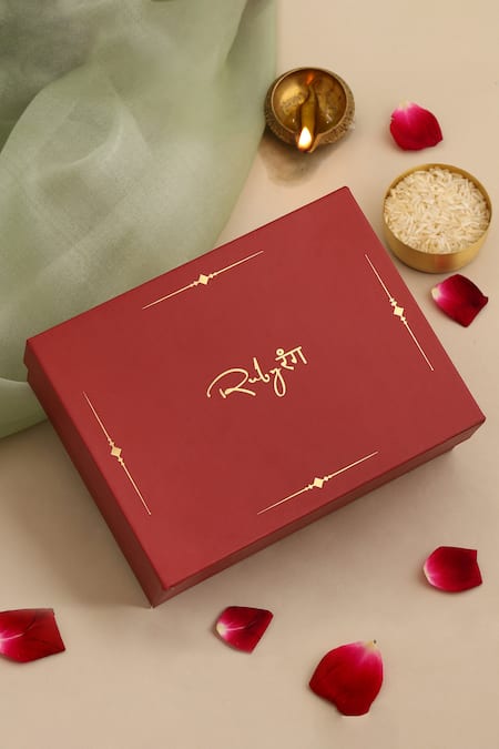 Ruby Raang_Gold Plated Pearls, Stones Kundan Embellished Choker Necklace Set _at_Aza_Fashions