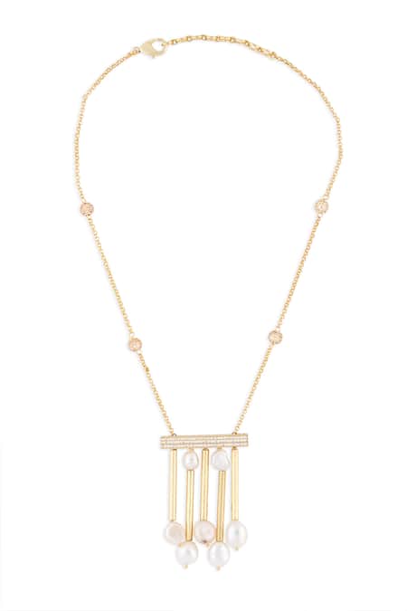Joules by Radhika Freshwater Pearl Studded Pendant Necklace 