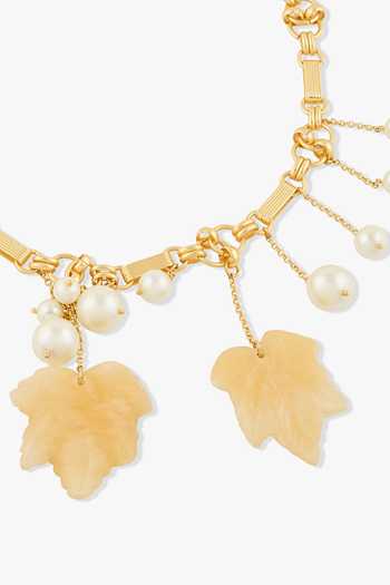 Joules by Radhika_Gold Plated Beads, Pearls Auvira Work Necklace _Online_at_Aza_Fashions