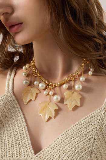Buy_Joules by Radhika_Gold Plated Beads, Pearls Auvira Work Necklace _Online_at_Aza_Fashions