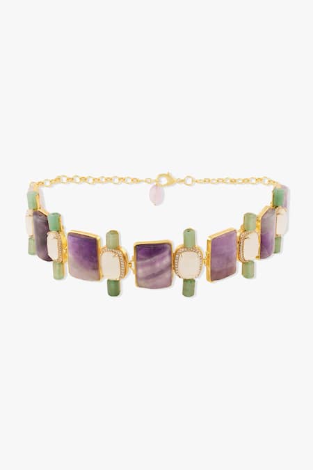 Joules by Radhika Xelene Stone Studded Cutwork Choker 